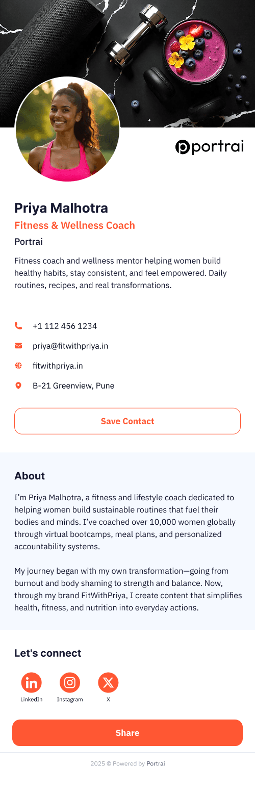 Digital Business Card Preview